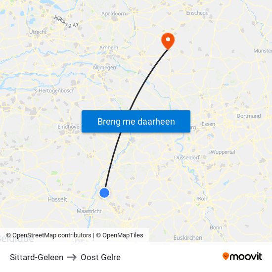 Sittard-Geleen to Oost Gelre map