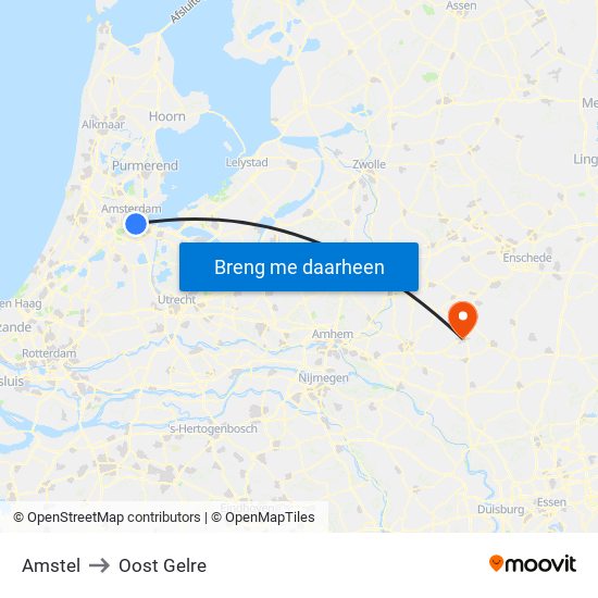 Amstel to Oost Gelre map