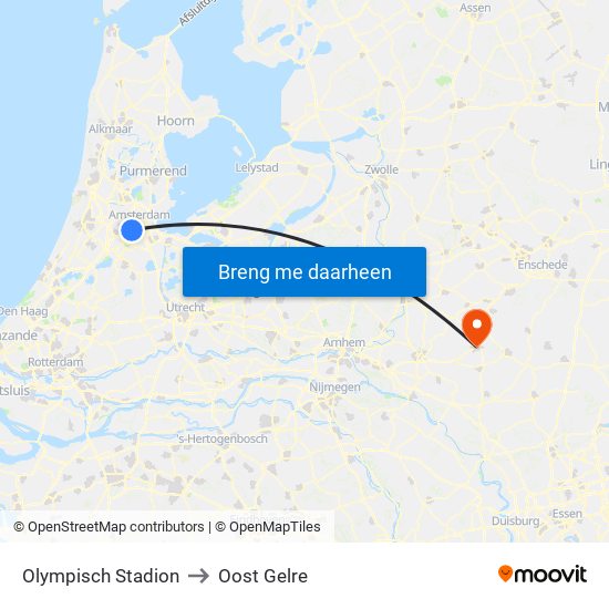 Olympisch Stadion to Oost Gelre map