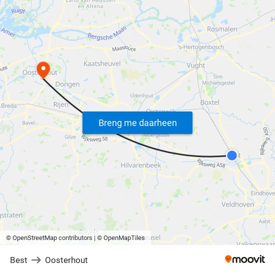 Best to Oosterhout map