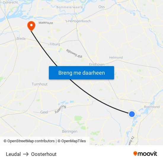 Leudal to Oosterhout map