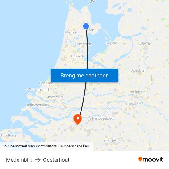 Medemblik to Oosterhout map