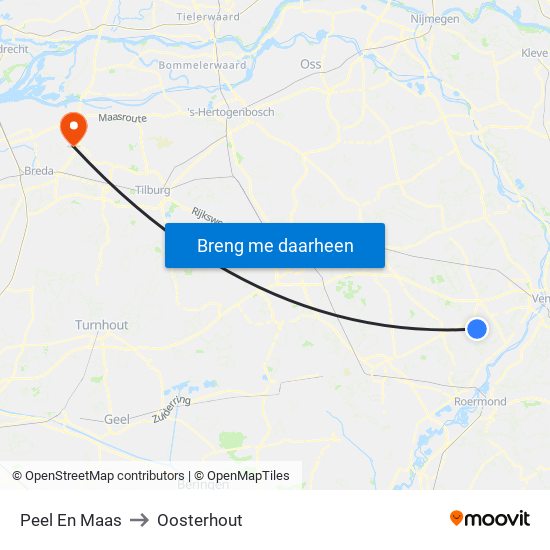 Peel En Maas to Oosterhout map