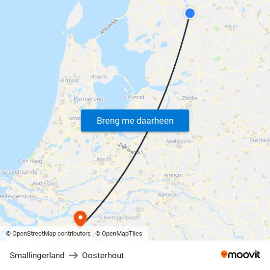 Smallingerland to Oosterhout map