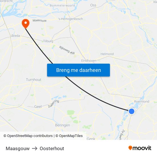 Maasgouw to Oosterhout map