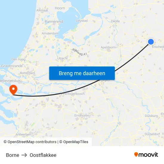 Borne to Oostflakkee map