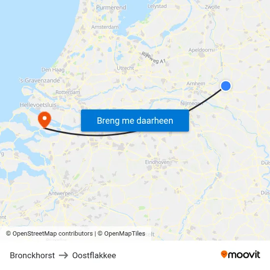 Bronckhorst to Oostflakkee map