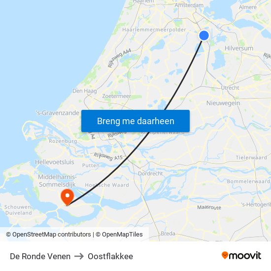 De Ronde Venen to Oostflakkee map