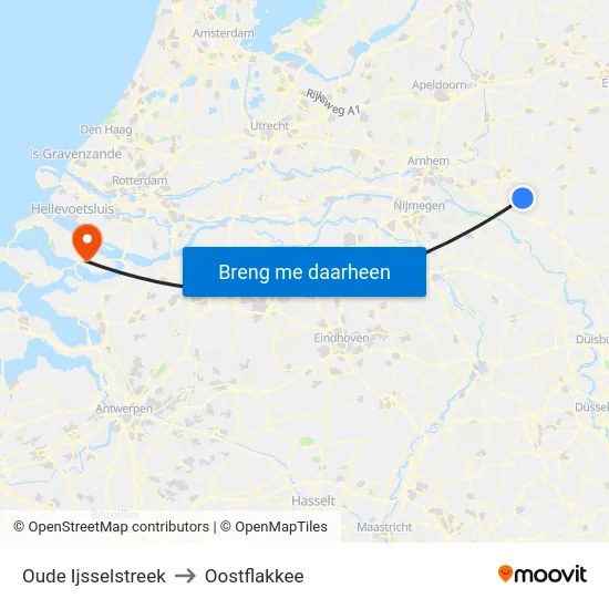 Oude Ijsselstreek to Oostflakkee map
