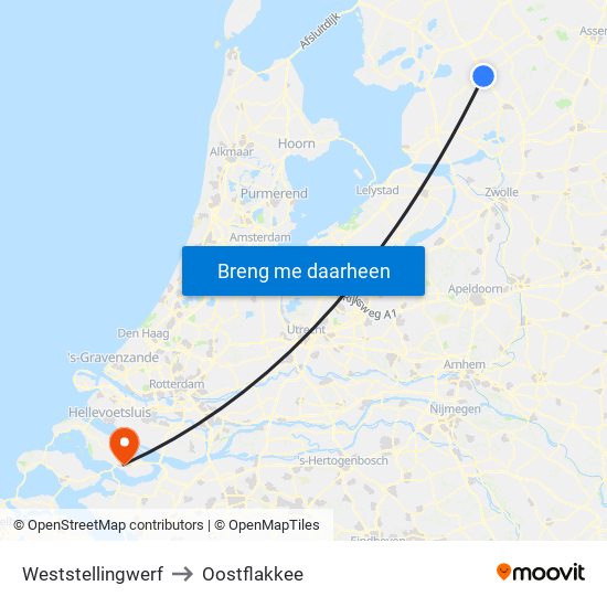 Weststellingwerf to Oostflakkee map