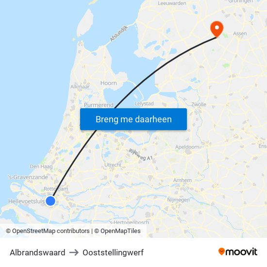 Albrandswaard to Ooststellingwerf map