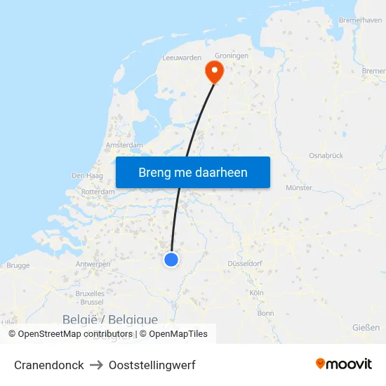 Cranendonck to Ooststellingwerf map