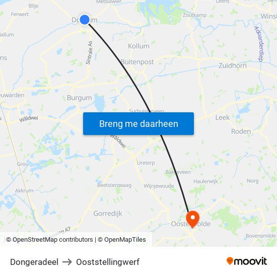 Dongeradeel to Ooststellingwerf map