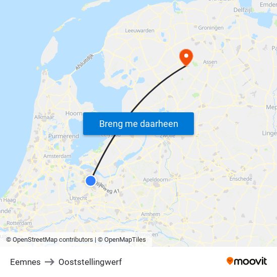 Eemnes to Ooststellingwerf map