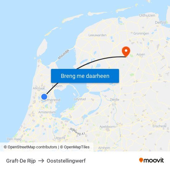 Graft-De Rijp to Ooststellingwerf map