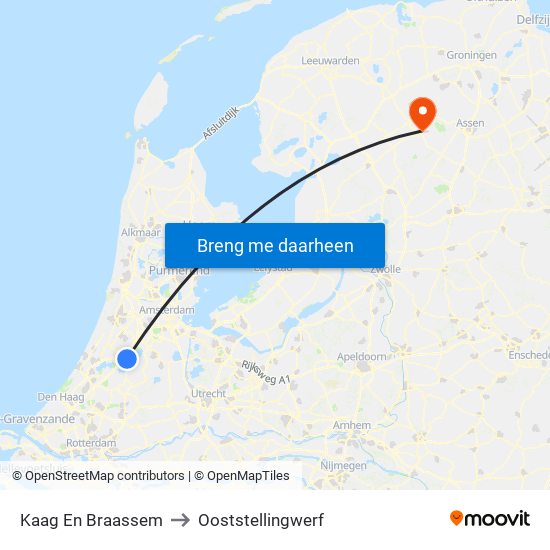 Kaag En Braassem to Ooststellingwerf map