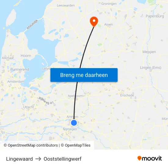 Lingewaard to Ooststellingwerf map