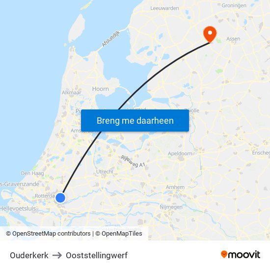 Ouderkerk to Ooststellingwerf map