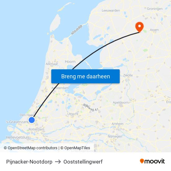 Pijnacker-Nootdorp to Ooststellingwerf map