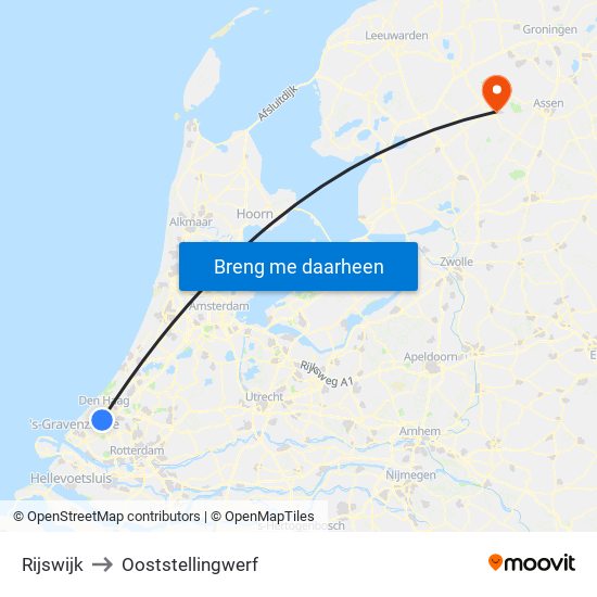 Rijswijk to Ooststellingwerf map