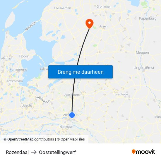 Rozendaal to Ooststellingwerf map