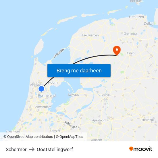 Schermer to Ooststellingwerf map