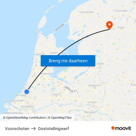 Voorschoten to Ooststellingwerf map