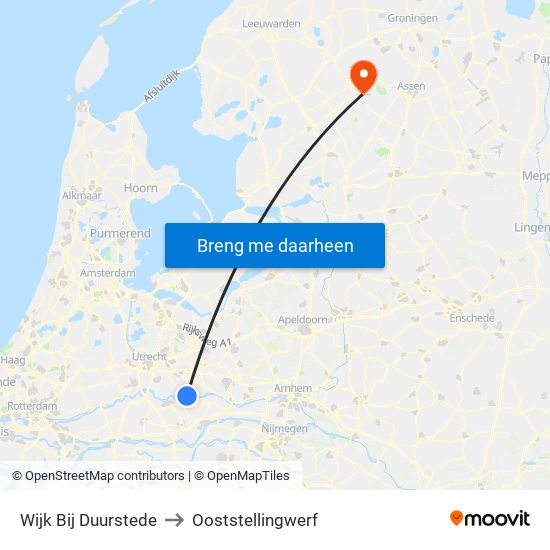 Wijk Bij Duurstede to Ooststellingwerf map