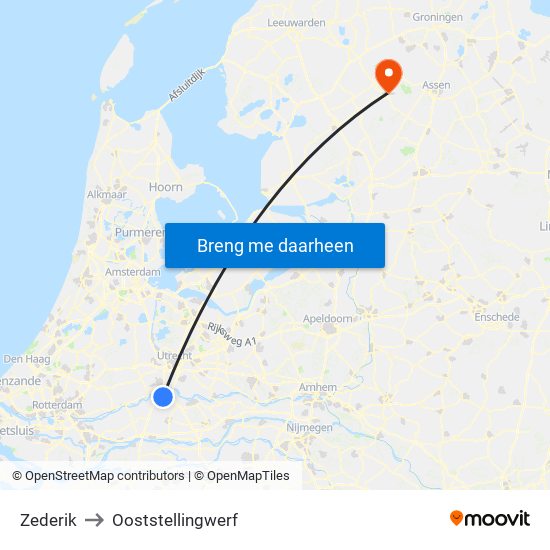Zederik to Ooststellingwerf map