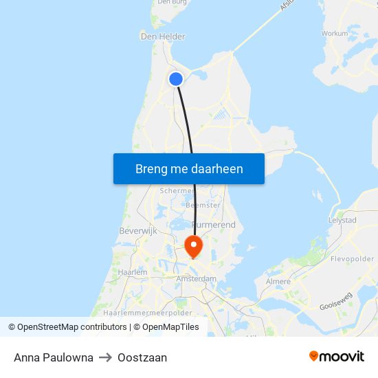 Anna Paulowna to Oostzaan map