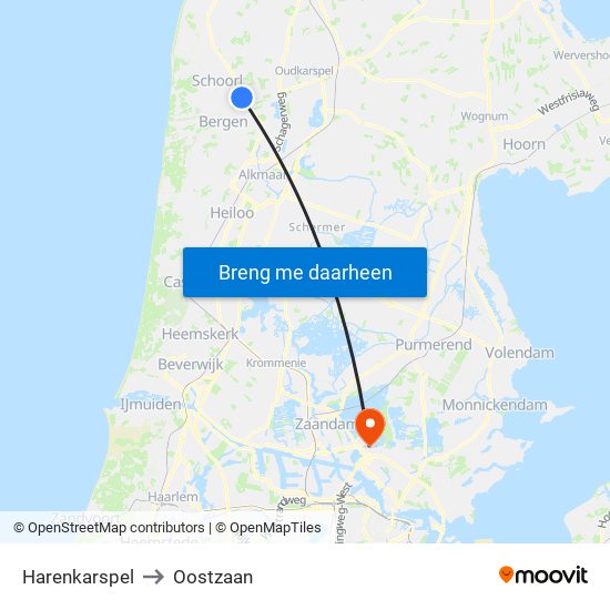 Harenkarspel to Oostzaan map