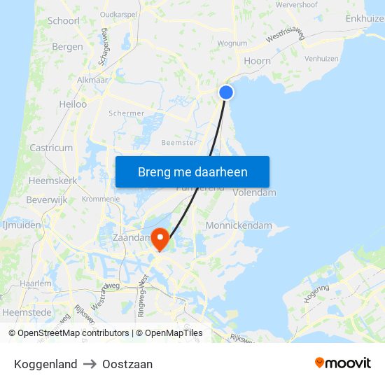 Koggenland to Oostzaan map
