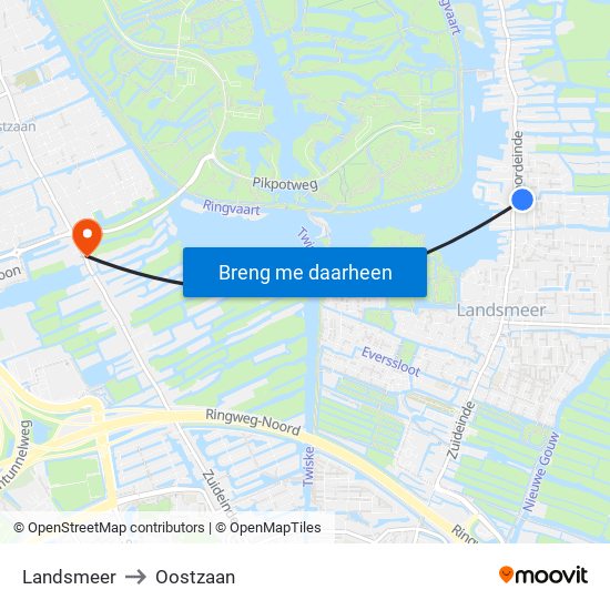 Landsmeer to Oostzaan map