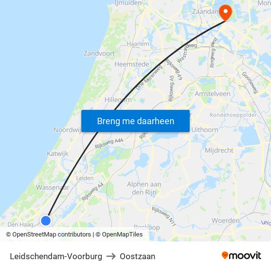 Leidschendam-Voorburg to Oostzaan map