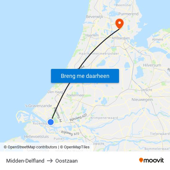 Midden-Delfland to Oostzaan map