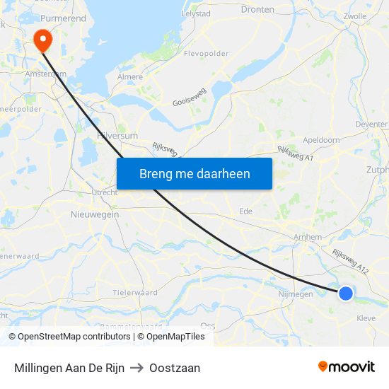 Millingen Aan De Rijn to Oostzaan map