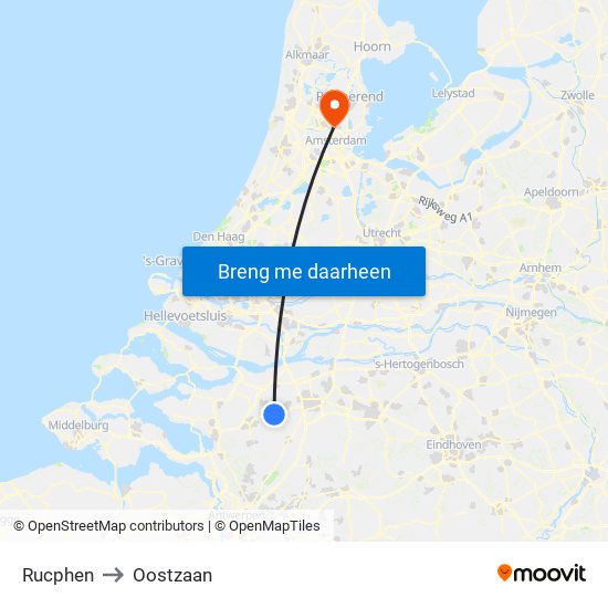 Rucphen to Oostzaan map