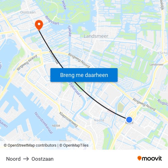 Noord to Oostzaan map