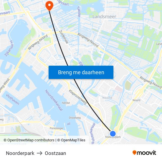 Noorderpark to Oostzaan map