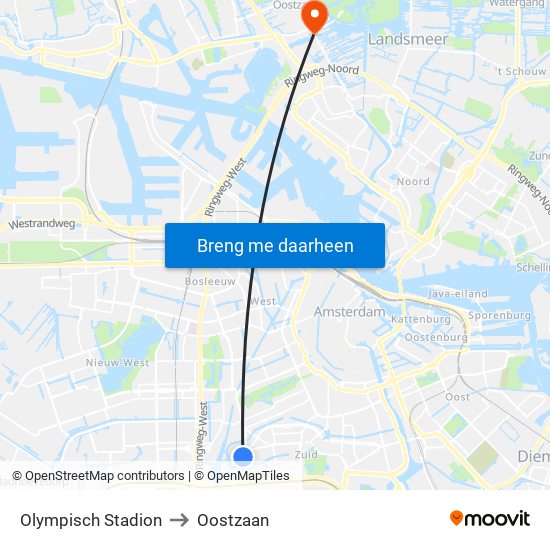 Olympisch Stadion to Oostzaan map
