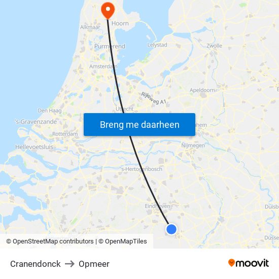 Cranendonck to Opmeer map