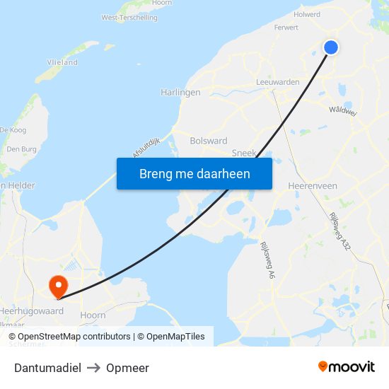Dantumadiel to Opmeer map