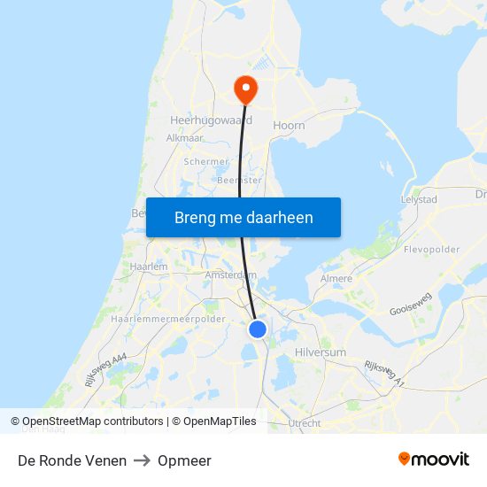 De Ronde Venen to Opmeer map