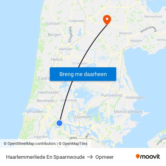 Haarlemmerliede En Spaarnwoude to Opmeer map