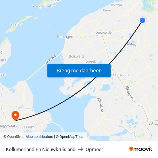 Kollumerland En Nieuwkruisland to Opmeer map