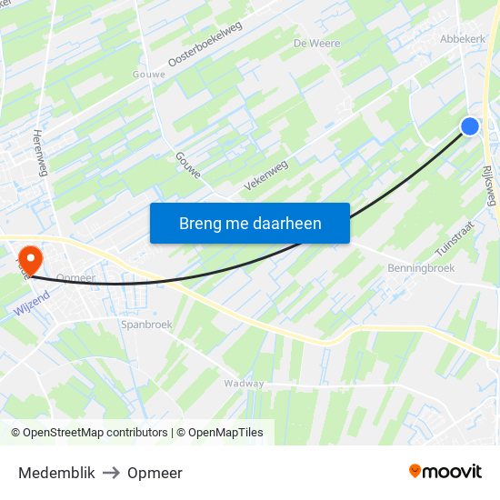 Medemblik to Opmeer map