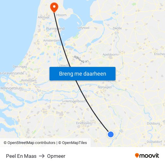 Peel En Maas to Opmeer map