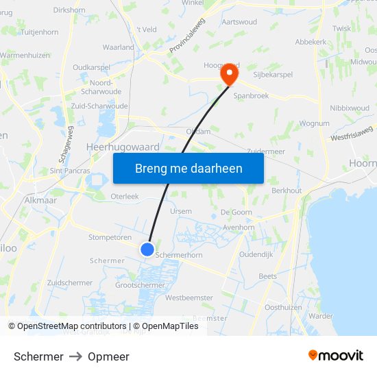 Schermer to Opmeer map