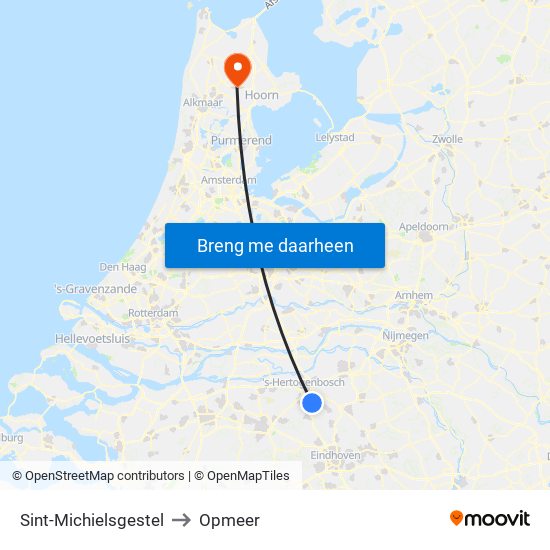 Sint-Michielsgestel to Opmeer map