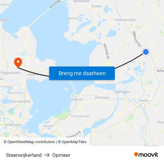 Steenwijkerland to Opmeer map